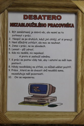 Rámeček - Desatero pracovníka