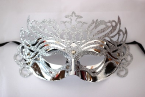 Elegantní škraboška stříbrná