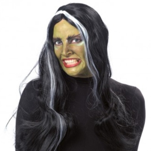 Čarodějnická paruka s bílými prameny