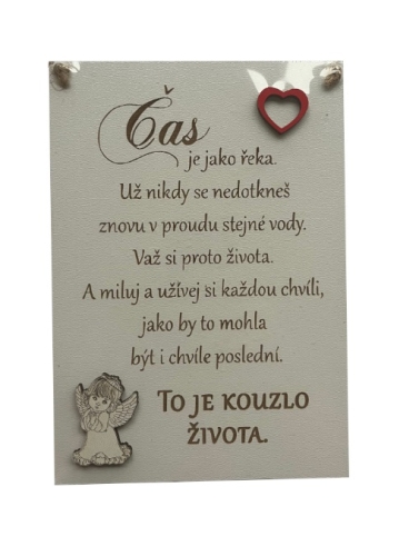 Dřevěné cedulka čas kouzlo života