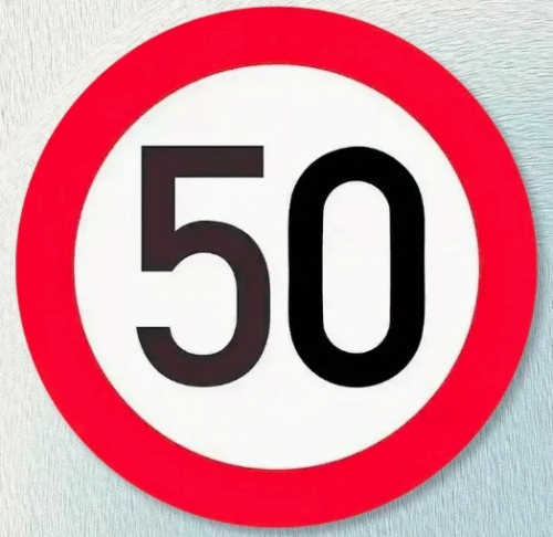 Dopravní narozeninová značka 50