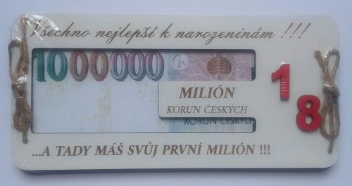 Dřevěné přání k 18. narozeninám