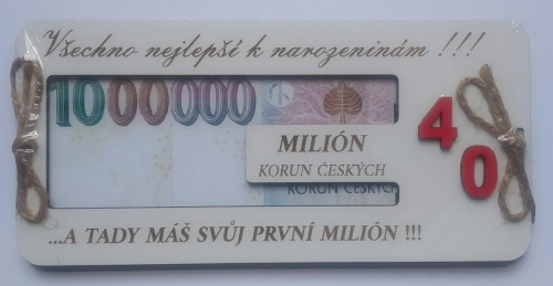 Dřevěné přání k 40. narozeninám