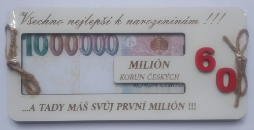 Dřevěné přání k 60. narozeninám