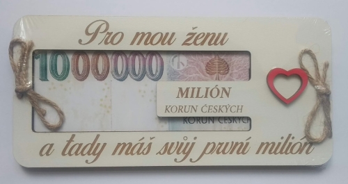 Dřevěné přání pro mou ženu