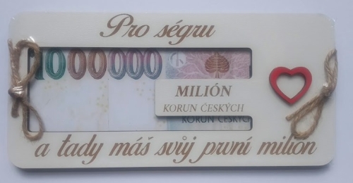 Dřevěné přání pro ségru