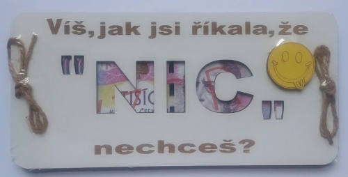 Dřevěné přání Nic pro ženy
