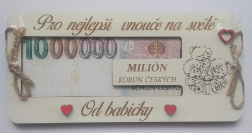 Dřevěné přání pro vnouče