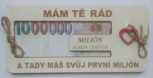 Dřevěné přání Mám Tě rád