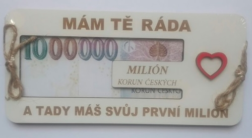 Dřevěné přání Mám Tě ráda