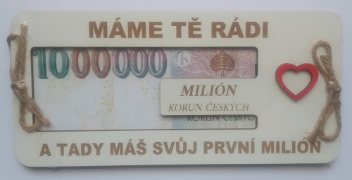 Dřevěné přání Máme Tě rádi