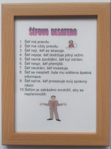 Rámeček - Šéfovo desatero