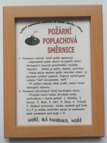 Rámeček - Požární směrnice