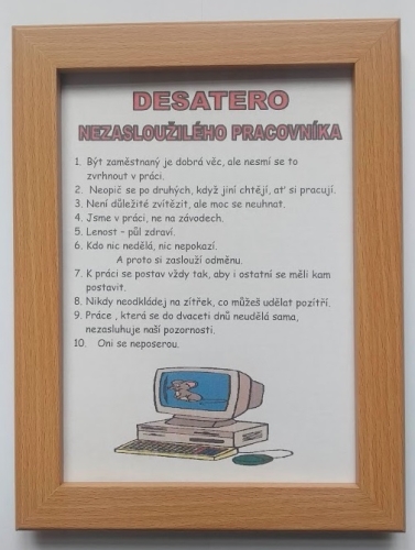 Rámeček - Desatero pracovníka