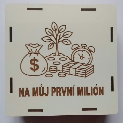 Odškrtávací pokladnička Na můj první milión